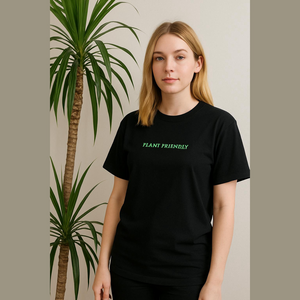 Black Graphic T-Shirt, Plant Friendly By RePurpose, Size Medium, Nwot